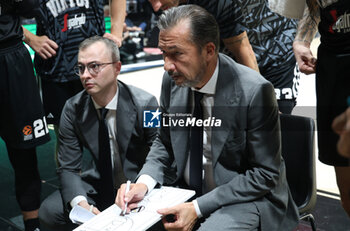 2024-10-15 - Luca Banchi, head coach of Virtus Bologna during the basketball Turkish Airlines Euroleague match between Virtus Segafredo Bologna and Zalgiris Kaunas at the Unipol Arena, Casalecchio (Bologna), Italy, October 15, 2024 - photo: Michele Nucci - SEGAFREDO VIRTUS BOLOGNA VS ZALGIRIS KAUNAS - EUROLEAGUE - BASKETBALL