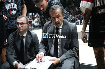 2024-10-15 - Luca Banchi, head coach of Virtus Bologna during the basketball Turkish Airlines Euroleague match between Virtus Segafredo Bologna and Zalgiris Kaunas at the Unipol Arena, Casalecchio (Bologna), Italy, October 15, 2024 - photo: Michele Nucci - SEGAFREDO VIRTUS BOLOGNA VS ZALGIRIS KAUNAS - EUROLEAGUE - BASKETBALL