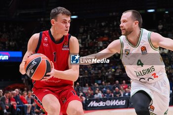 2024-10-17 - Nenad Dimitrijvevic (EA7 Emporio Armani Olimpia Milano) & Lukas Lekavicius (Zalgiris Kaunas) - EA7 EMPORIO ARMANI MILANO VS ZALGIRIS KAUNAS - EUROLEAGUE - BASKETBALL