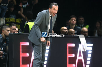 2024-10-29 - Luca Banchi, head coach of Virtus Bologna during the basketball Turkish Airlines Euroleague match between Virtus Segafredo Bologna and Bayern Monaco at the Unipol Arena, Casalecchio (Bologna), Italy, October 29, 2024 - photo: Michele Nucci - SEGAFREDO VIRTUS BOLOGNA VS BAYERN MUNICH - EUROLEAGUE - BASKETBALL