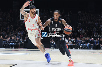 2024-10-29 - Will Clyburn (Virtus Bologna) (R) in action thwarted by Nick Weiler-Babb (Bayern) during the basketball Turkish Airlines Euroleague match between Virtus Segafredo Bologna and Bayern Monaco at the Unipol Arena, Casalecchio (Bologna), Italy, October 29, 2024 - photo: Michele Nucci - SEGAFREDO VIRTUS BOLOGNA VS BAYERN MUNICH - EUROLEAGUE - BASKETBALL