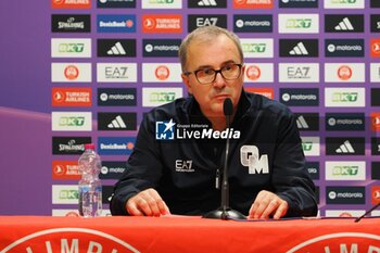 2024-10-31 - Mario Fioretti, tonight head coach EA7 Emporio Armani Olimpia Milano during the post game press conference - EA7 EMPORIO ARMANI MILANO VS SEGAFREDO VIRTUS BOLOGNA - EUROLEAGUE - BASKETBALL