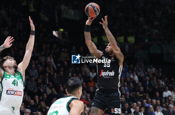 2024-11-15 - Rayjon Tucker (Virtus Bologna) during the basketball Turkish Airlines Euroleague match between Virtus Segafredo Bologna and Panathinaikos Aktor Athens at the Unipol Arena, Casalecchio (Bologna), Italy, November 15, 2024 - photo: Michele Nucci - SEGAFREDO VIRTUS BOLOGNA VS PANATHINAIKOS AKTOR ATHENS - EUROLEAGUE - BASKETBALL