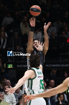 2024-11-15 - Rayjon Tucker (Virtus Bologna) during the basketball Turkish Airlines Euroleague match between Virtus Segafredo Bologna and Panathinaikos Aktor Athens at the Unipol Arena, Casalecchio (Bologna), Italy, November 15, 2024 - photo: Michele Nucci - SEGAFREDO VIRTUS BOLOGNA VS PANATHINAIKOS AKTOR ATHENS - EUROLEAGUE - BASKETBALL