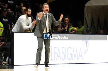 2024-11-15 - Luca Banchi, head coach of Virtus Bologna during the basketball Turkish Airlines Euroleague match between Virtus Segafredo Bologna and Panathinaikos Aktor Athens at the Unipol Arena, Casalecchio (Bologna), Italy, November 15, 2024 - photo: Michele Nucci - SEGAFREDO VIRTUS BOLOGNA VS PANATHINAIKOS AKTOR ATHENS - EUROLEAGUE - BASKETBALL