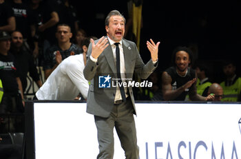 2024-11-15 - Luca Banchi, head coach of Virtus Bologna during the basketball Turkish Airlines Euroleague match between Virtus Segafredo Bologna and Panathinaikos Aktor Athens at the Unipol Arena, Casalecchio (Bologna), Italy, November 15, 2024 - photo: Michele Nucci - SEGAFREDO VIRTUS BOLOGNA VS PANATHINAIKOS AKTOR ATHENS - EUROLEAGUE - BASKETBALL