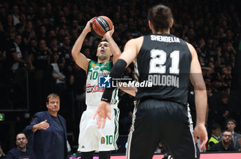 2024-11-15 - Kostas Sloukas (Athens) during the basketball Turkish Airlines Euroleague match between Virtus Segafredo Bologna and Panathinaikos Aktor Athens at the Unipol Arena, Casalecchio (Bologna), Italy, November 15, 2024 - photo: Michele Nucci - SEGAFREDO VIRTUS BOLOGNA VS PANATHINAIKOS AKTOR ATHENS - EUROLEAGUE - BASKETBALL