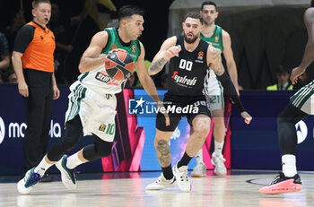 2024-11-15 - Kostas Sloukas (Athens) (L) in action thwarted by Isaia Cordinier (Virtus Bologna) during the basketball Turkish Airlines Euroleague match between Virtus Segafredo Bologna and Panathinaikos Aktor Athens at the Unipol Arena, Casalecchio (Bologna), Italy, November 15, 2024 - photo: Michele Nucci - SEGAFREDO VIRTUS BOLOGNA VS PANATHINAIKOS AKTOR ATHENS - EUROLEAGUE - BASKETBALL