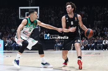 2024-11-15 - Alessandro Pajola (Virtus Bologna) (R) in action thwarted by Kostas Sloukas (Athens) during the basketball Turkish Airlines Euroleague match between Virtus Segafredo Bologna and Panathinaikos Aktor Athens at the Unipol Arena, Casalecchio (Bologna), Italy, November 15, 2024 - photo: Michele Nucci - SEGAFREDO VIRTUS BOLOGNA VS PANATHINAIKOS AKTOR ATHENS - EUROLEAGUE - BASKETBALL