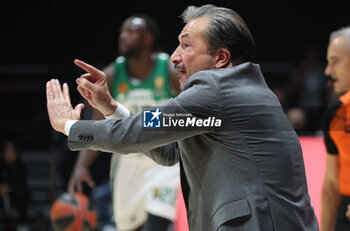 2024-11-15 - Luca Banchi, head coach of Virtus Bologna during the basketball Turkish Airlines Euroleague match between Virtus Segafredo Bologna and Panathinaikos Aktor Athens at the Unipol Arena, Casalecchio (Bologna), Italy, November 15, 2024 - photo: Michele Nucci - SEGAFREDO VIRTUS BOLOGNA VS PANATHINAIKOS AKTOR ATHENS - EUROLEAGUE - BASKETBALL