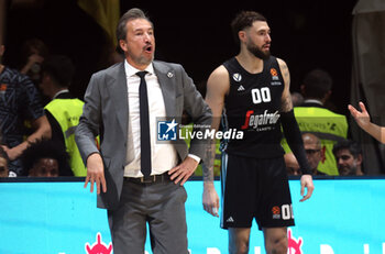 2024-11-15 - Luca Banchi, head coach of Virtus Bologna during the basketball Turkish Airlines Euroleague match between Virtus Segafredo Bologna and Panathinaikos Aktor Athens at the Unipol Arena, Casalecchio (Bologna), Italy, November 15, 2024 - photo: Michele Nucci - SEGAFREDO VIRTUS BOLOGNA VS PANATHINAIKOS AKTOR ATHENS - EUROLEAGUE - BASKETBALL