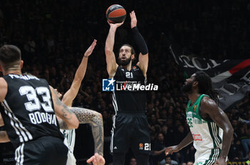 2024-11-15 - Tornike Shengelia (Virtus Bologna) during the basketball Turkish Airlines Euroleague match between Virtus Segafredo Bologna and Panathinaikos Aktor Athens at the Unipol Arena, Casalecchio (Bologna), Italy, November 15, 2024 - photo: Michele Nucci - SEGAFREDO VIRTUS BOLOGNA VS PANATHINAIKOS AKTOR ATHENS - EUROLEAGUE - BASKETBALL