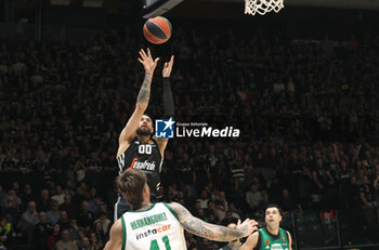 2024-11-15 - Isaia Cordinier (Virtus Bologna) during the basketball Turkish Airlines Euroleague match between Virtus Segafredo Bologna and Panathinaikos Aktor Athens at the Unipol Arena, Casalecchio (Bologna), Italy, November 15, 2024 - photo: Michele Nucci - SEGAFREDO VIRTUS BOLOGNA VS PANATHINAIKOS AKTOR ATHENS - EUROLEAGUE - BASKETBALL