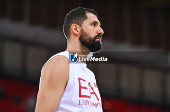 2024-10-15 - 33 Nikola Mirotic of EA7 Emporio Armani Milan is playing during the Euroleague, Round 3 match between Olympiacos Piraeus and EA7 Emporio Armani Milan at Peace and Friendship Stadium on October 15, 2024, Piraeus, Greece. - OLYMPIACOS VS EA7 EMPORIO ARMANI MILAN - EUROLEAGUE - BASKETBALL