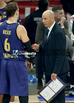 2024-10-18 - Joan Penarroya (2nd from right) Barcelona Basquet head coach during the Turkish Airlines Euroleague basketball match between Crvena Zvezda Meridianbet Belgrade and FC Barcelona on 18 October 2024 at Belgrade Arena in Belgrade, Serbia - BASKETBALL - EUROLEAGUE - CRVENA ZVEZDA V FC BARCELONA - EUROLEAGUE - BASKETBALL