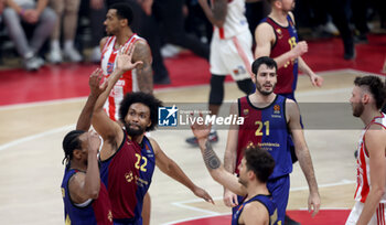 2024-10-18 - Kevin Punter,Jabari Parker, Alex Abrines Barcelona Basquet during the Turkish Airlines Euroleague basketball match between Crvena Zvezda Meridianbet Belgrade and FC Barcelona on 18 October 2024 at Belgrade Arena in Belgrade, Serbia - BASKETBALL - EUROLEAGUE - CRVENA ZVEZDA V FC BARCELONA - EUROLEAGUE - BASKETBALL