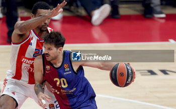 2024-10-18 - Nicolas Laprovittola Barcelona Basquet during the Turkish Airlines Euroleague basketball match between Crvena Zvezda Meridianbet Belgrade and FC Barcelona on 18 October 2024 at Belgrade Arena in Belgrade, Serbia - BASKETBALL - EUROLEAGUE - CRVENA ZVEZDA V FC BARCELONA - EUROLEAGUE - BASKETBALL