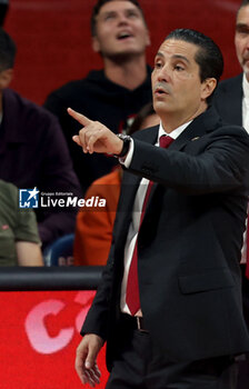 2024-10-18 - Ioannis Sfairopoulos Cvena Zvezda coach during the Turkish Airlines Euroleague basketball match between Crvena Zvezda Meridianbet Belgrade and FC Barcelona on 18 October 2024 at Belgrade Arena in Belgrade, Serbia - BASKETBALL - EUROLEAGUE - CRVENA ZVEZDA V FC BARCELONA - EUROLEAGUE - BASKETBALL