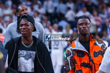 2024-10-24 - 24th October 2024; Wizink Center; Madrid, Spain; Turkish Airlines Euroleague Basketball; Spain, Real Madrid vs Crvena Zvezda; Camavinga and Vinicius players of Real Madrid FootballEuroleague Basketball Real Madrid v Crvena Zvezda 900/Cordon Press - EUROLEAGUE BASKETBALL REAL MADRID V CRVENA ZVEZDA - EUROLEAGUE - BASKETBALL