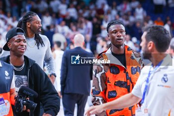 2024-10-24 - 24th October 2024; Wizink Center; Madrid, Spain; Turkish Airlines Euroleague Basketball; Spain, Real Madrid vs Crvena Zvezda; Camavinga and Vinicius players of Real Madrid FootballEuroleague Basketball Real Madrid v Crvena Zvezda 900/Cordon Press - EUROLEAGUE BASKETBALL REAL MADRID V CRVENA ZVEZDA - EUROLEAGUE - BASKETBALL