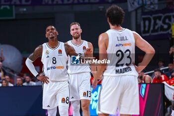 2024-10-24 - 24th October 2024; Wizink Center; Madrid, Spain; Turkish Airlines Euroleague Basketball; Spain, Real Madrid vs Crvena Zvezda; Xavier Rathan-Mayes (Real Madrid), Dzanan Musa (Real Madrid) and Sergio Llull (Real Madrid)Euroleague Basketball Real Madrid v Crvena Zvezda 900/Cordon Press - EUROLEAGUE BASKETBALL REAL MADRID V CRVENA ZVEZDA - EUROLEAGUE - BASKETBALL