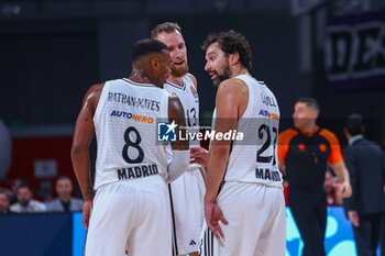 2024-10-24 - 24th October 2024; Wizink Center; Madrid, Spain; Turkish Airlines Euroleague Basketball; Spain, Real Madrid vs Crvena Zvezda; Sergio Llull (Real Madrid) and Xavier Rathan-Mayes (Real Madrid) and Dzanan Musa (Real Madrid)Euroleague Basketball Real Madrid v Crvena Zvezda 900/Cordon Press - EUROLEAGUE BASKETBALL REAL MADRID V CRVENA ZVEZDA - EUROLEAGUE - BASKETBALL