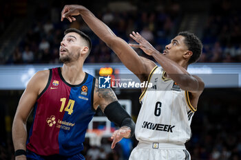 2024-10-25 - Theo Maledon (Asvel Villeurbanne) in action during a EuroLeague match between Braca Basket and Asvel Villeurbanne at Palau Blaugrana in Barcelona, Barcelona, Spain, on October 25 2024. Photo by Felip Mondino / Panoramic - BARÇA BASKET - ASVEL VILLEURBANNE - EUROLEAGUE - BASKETBALL