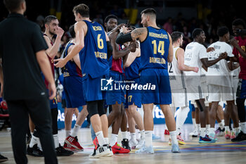 2024-10-25 - Willy Hernangomez (Barca Basket) and Jan Vesely (Barca Basket) are seen during a EuroLeague match between Braca Basket and Asvel Villeurbanne at Palau Blaugrana in Barcelona, Barcelona, Spain, on October 25 2024. Photo by Felipe Mondino - BARÇA BASKET - ASVEL VILLEURBANNE - EUROLEAGUE - BASKETBALL