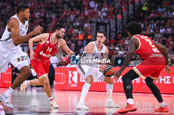 2024-10-29 - 11 Mario Hezonja of Real Madrid is playing during the Euroleague, Round 6 match between Olympiacos Piraeus and Real Madrid at Peace and Friendship Stadium on October 29, 2024, Piraeus, Greece. - OLYMPIACOS VS REAL MADRID - EUROLEAGUE - BASKETBALL