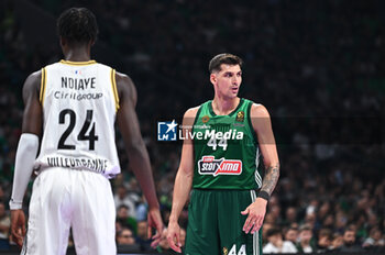 2024-10-30 - 44 Konstantinos Mitoglou of Panathinaikos AKTOR Athens is playing during the Euroleague, Round 6 match between Panathinaikos AKTOR Athens and LDLC ASVEL Villeurbanne at OAKA Altion Arena on October 30, 2024, Athens, Greece. - PANATHINAIKOS VS LDLC ASVEL VILLEURBANNE - EUROLEAGUE - BASKETBALL