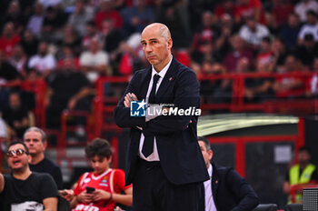 2024-10-31 - Head Coach Joan Penarroya of FC Barcelona during the Euroleague, Round 7 match between Olympiacos Piraeus and FC Barcelona at Peace and Friendship Stadium in Piraeus, Greece, on October 31, 2024. - OLYMPIACOS VS FC BARCELONA - EUROLEAGUE - BASKETBALL