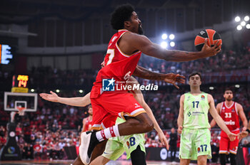 2024-10-31 - 77 Shaquielle Mckissic of Olympiacos Piraeus plays during the Euroleague, Round 7 match between Olympiacos Piraeus and FC Barcelona at Peace and Friendship Stadium in Piraeus, Greece, on October 31, 2024. - OLYMPIACOS VS FC BARCELONA - EUROLEAGUE - BASKETBALL