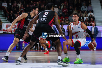 2024-01-24 - Davide Moretti #11 of Itelyum Varese seen in action during FIBA Europe Cup 2023/24 Second Round Group N game between Itelyum Varese and Niners Chemnitz at Itelyum Arena, Varese, Italy on January 24, 2024 - ITELYUM VARESE VS NINERS CHEMNITZ - FIBA EUROPE CUP - BASKETBALL