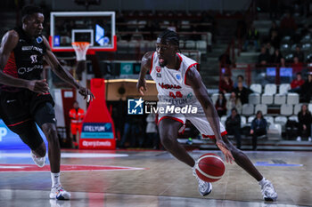 2024-01-24 - Gabe Brown #44 of Itelyum Varese seen in action during FIBA Europe Cup 2023/24 Second Round Group N game between Itelyum Varese and Niners Chemnitz at Itelyum Arena, Varese, Italy on January 24, 2024 - ITELYUM VARESE VS NINERS CHEMNITZ - FIBA EUROPE CUP - BASKETBALL