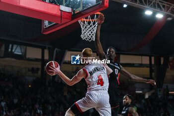 2024-01-24 - Niccolo Mannion #4  of Itelyum Varese seen in action during FIBA Europe Cup 2023/24 Second Round Group N game between Itelyum Varese and Niners Chemnitz at Itelyum Arena, Varese, Italy on January 24, 2024 - ITELYUM VARESE VS NINERS CHEMNITZ - FIBA EUROPE CUP - BASKETBALL