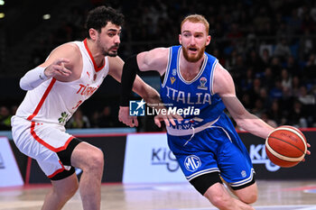 2024-02-22 - Niccolo Mannnion ( Italy ) during FIBA Euro Basket group B game between Italy and Turkiye  at Vitifrigo Arena in Pesaro, Italy on   February 22, 2024 - EUROBASKET 2025 QUALIFICATIONS - ITALY VS TURKEY - EVENTS - BASKETBALL