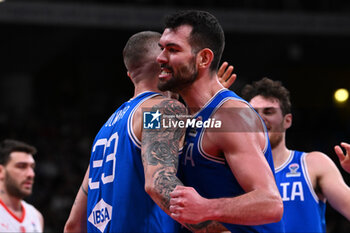 2024-02-22 - Giampaolo Ricci and Achille Polonara ( Italy ) during FIBA Euro Basket group B game between Italy and Turkiye  at Vitifrigo Arena in Pesaro, Italy on   February 22, 2024 - EUROBASKET 2025 QUALIFICATIONS - ITALY VS TURKEY - EVENTS - BASKETBALL