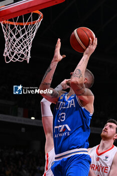 2024-02-22 - Achille Polonara ( Italy ) during FIBA Euro Basket group B game between Italy and Turkiye  at Vitifrigo Arena in Pesaro, Italy on   February 22, 2024 - EUROBASKET 2025 QUALIFICATIONS - ITALY VS TURKEY - EVENTS - BASKETBALL