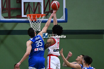 2024-07-05 - Images of the Spain and Greece match at Pala Cian Toma - Domegge (BL) 5 July, 2024, during the 22nd De Silvestro-Meneghin International U20 Basketball Tournament - TORNEO UNDER 20 - 22° MEMORIAL DE SILVESTRO/TROFEO MENEGHIN - SPAGNA VS GRECIA - EVENTS - BASKETBALL