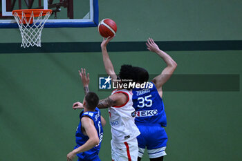 2024-07-05 - Images of the Spain and Greece match at Pala Cian Toma - Domegge (BL) 5 July, 2024, during the 22nd De Silvestro-Meneghin International U20 Basketball Tournament - TORNEO UNDER 20 - 22° MEMORIAL DE SILVESTRO/TROFEO MENEGHIN - SPAGNA VS GRECIA - EVENTS - BASKETBALL