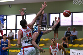 2024-07-05 - Images of the Spain and Greece match at Pala Cian Toma - Domegge (BL) 5 July, 2024, during the 22nd De Silvestro-Meneghin International U20 Basketball Tournament - TORNEO UNDER 20 - 22° MEMORIAL DE SILVESTRO/TROFEO MENEGHIN - SPAGNA VS GRECIA - EVENTS - BASKETBALL