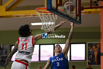 2024-07-05 - Images of the Spain and Greece match at Pala Cian Toma - Domegge (BL) 5 July, 2024, during the 22nd De Silvestro-Meneghin International U20 Basketball Tournament - TORNEO UNDER 20 - 22° MEMORIAL DE SILVESTRO/TROFEO MENEGHIN - SPAGNA VS GRECIA - EVENTS - BASKETBALL