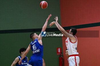 2024-07-05 - Images of the Spain and Greece match at Pala Cian Toma - Domegge (BL) 5 July, 2024, during the 22nd De Silvestro-Meneghin International U20 Basketball Tournament - TORNEO UNDER 20 - 22° MEMORIAL DE SILVESTRO/TROFEO MENEGHIN - SPAGNA VS GRECIA - EVENTS - BASKETBALL