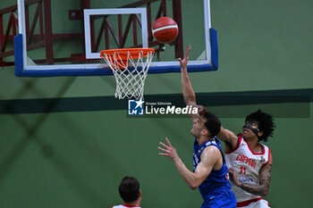 2024-07-05 - Images of the Spain and Greece match at Pala Cian Toma - Domegge (BL) 5 July, 2024, during the 22nd De Silvestro-Meneghin International U20 Basketball Tournament - TORNEO UNDER 20 - 22° MEMORIAL DE SILVESTRO/TROFEO MENEGHIN - SPAGNA VS GRECIA - EVENTS - BASKETBALL