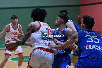 2024-07-05 - Images of the Spain and Greece match at Pala Cian Toma - Domegge (BL) 5 July, 2024, during the 22nd De Silvestro-Meneghin International U20 Basketball Tournament - TORNEO UNDER 20 - 22° MEMORIAL DE SILVESTRO/TROFEO MENEGHIN - SPAGNA VS GRECIA - EVENTS - BASKETBALL