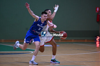 2024-07-05 - Images of the Spain and Greece match at Pala Cian Toma - Domegge (BL) 5 July, 2024, during the 22nd De Silvestro-Meneghin International U20 Basketball Tournament - TORNEO UNDER 20 - 22° MEMORIAL DE SILVESTRO/TROFEO MENEGHIN - SPAGNA VS GRECIA - EVENTS - BASKETBALL