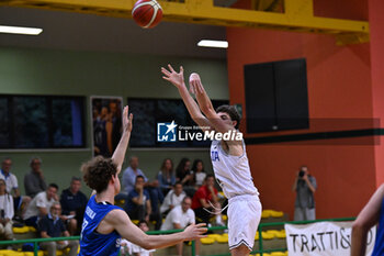 2024-07-05 - Actions of the game and players' images during the between Italy and Slovenia at Pala Cian Toma - Domegge (BL) 5 July, 2024 during the Torneo Under 20 - 22° Memorial De Silvestro/Trofeo Meneghin - TORNEO UNDER 20 - 22° MEMORIAL DE SILVESTRO/TROFEO MENEGHIN - ITALIA VS SLOVENIA - EVENTS - BASKETBALL