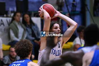 2024-07-05 - Actions of the game and players' images during the between Italy and Slovenia at Pala Cian Toma - Domegge (BL) 5 July, 2024 during the Torneo Under 20 - 22° Memorial De Silvestro/Trofeo Meneghin - TORNEO UNDER 20 - 22° MEMORIAL DE SILVESTRO/TROFEO MENEGHIN - ITALIA VS SLOVENIA - EVENTS - BASKETBALL