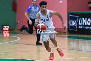 2024-07-05 - Actions of the game and players' images during the between Italy and Slovenia at Pala Cian Toma - Domegge (BL) 5 July, 2024 during the Torneo Under 20 - 22° Memorial De Silvestro/Trofeo Meneghin - TORNEO UNDER 20 - 22° MEMORIAL DE SILVESTRO/TROFEO MENEGHIN - ITALIA VS SLOVENIA - EVENTS - BASKETBALL