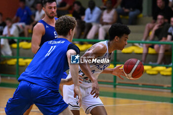 2024-07-05 - Actions of the game and players' images during the between Italy and Slovenia at Pala Cian Toma - Domegge (BL) 5 July, 2024 during the Torneo Under 20 - 22° Memorial De Silvestro/Trofeo Meneghin - TORNEO UNDER 20 - 22° MEMORIAL DE SILVESTRO/TROFEO MENEGHIN - ITALIA VS SLOVENIA - EVENTS - BASKETBALL